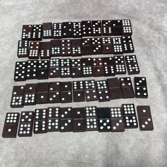 Vintage Halsam Dragon Dominoes 55-Piece Double Nine Set With Original Box #920 - Picture 4 of 9